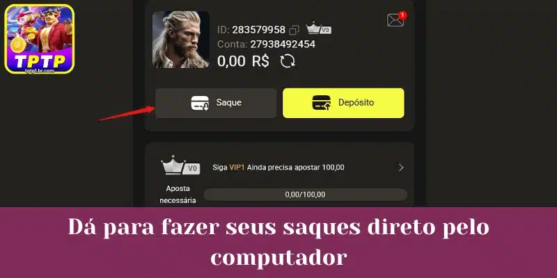 Dá para fazer seus saques direto pelo computador