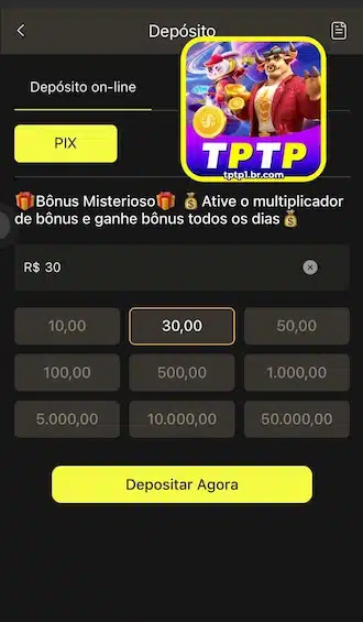 Coloque o valor que você quer depositar
