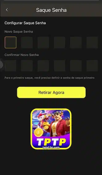 Crie uma senha de transação com pelo menos 6 números