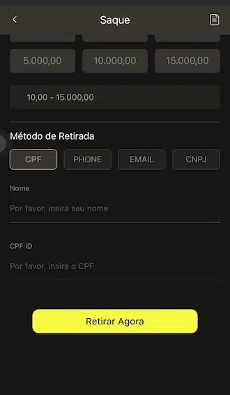 Passo 5: Por último, escolha como você quer receber o dinheiro.